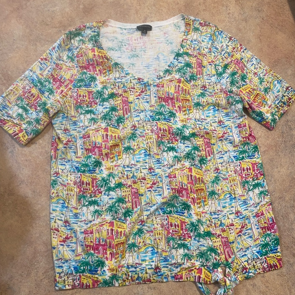 Talbots Multicolor Printed Sweater size M